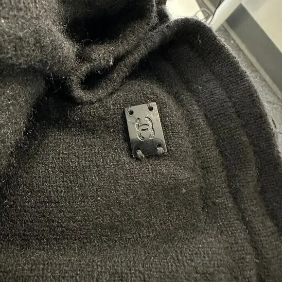 Chanel Women's Apx Sz M Cashmere Lounge Pant Elastic Waist Solid Black *READ - Picture 7 of 8